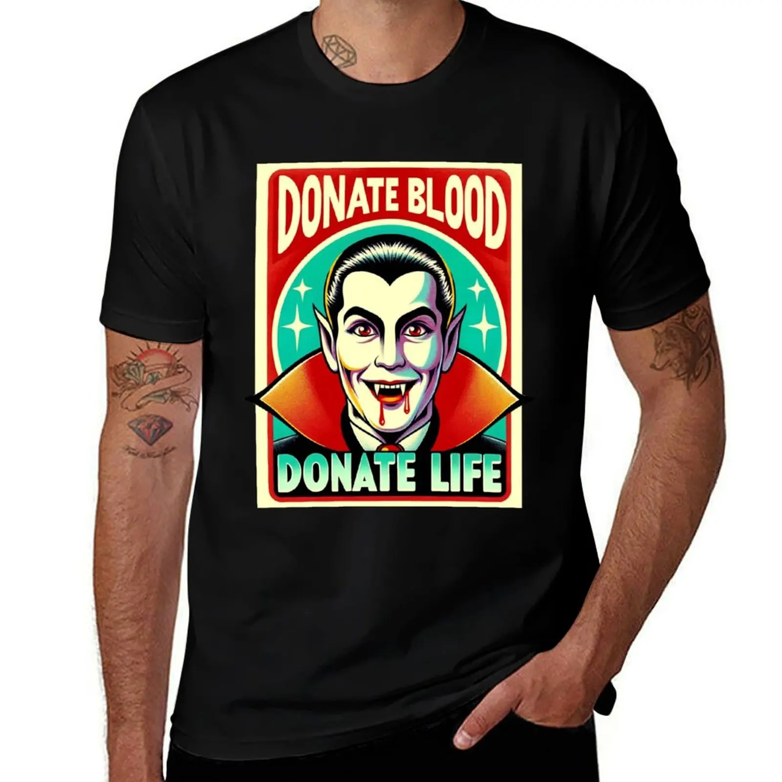 

Dracula - Donate blood, Donate Life T-Shirt essential t shirt t shirts for man cotton anime t shirts oversize T-shirt