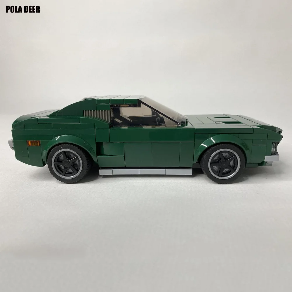 Poladeer 288 Pcs GT 1968 Fastback Sports Car Small Particles Assembly Building Blocks Puzzle Model Collection Toy Holiday Gift