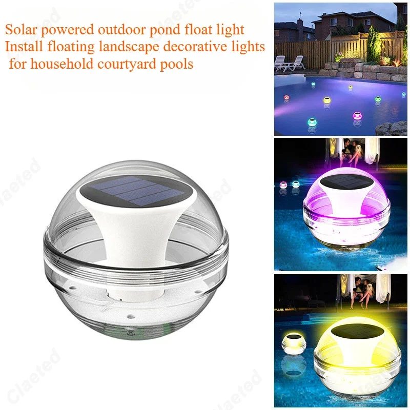 New LED Solar Water Float Light Outdoor Waterproof Courtyard Pool Landscape Floating Decoration Atmosphere Lighting