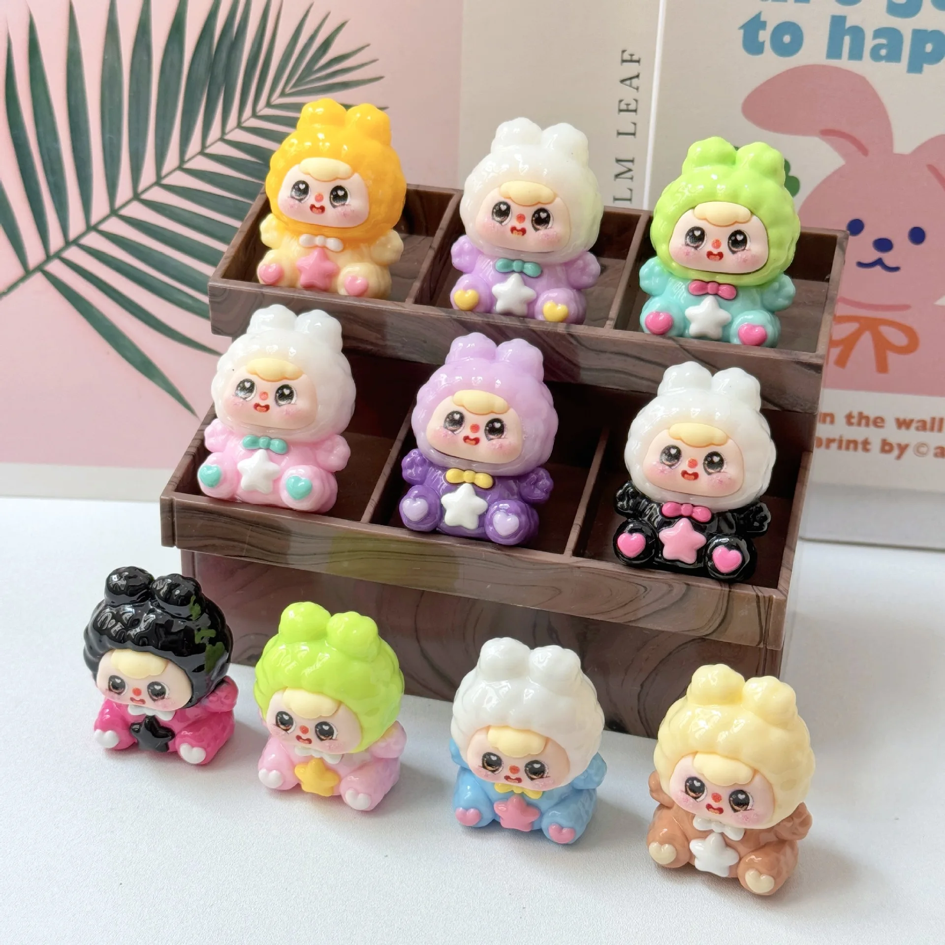 

Colorful cuddling five-star cub diy cute granular accessory keychain, cute three-dimensional little figurine