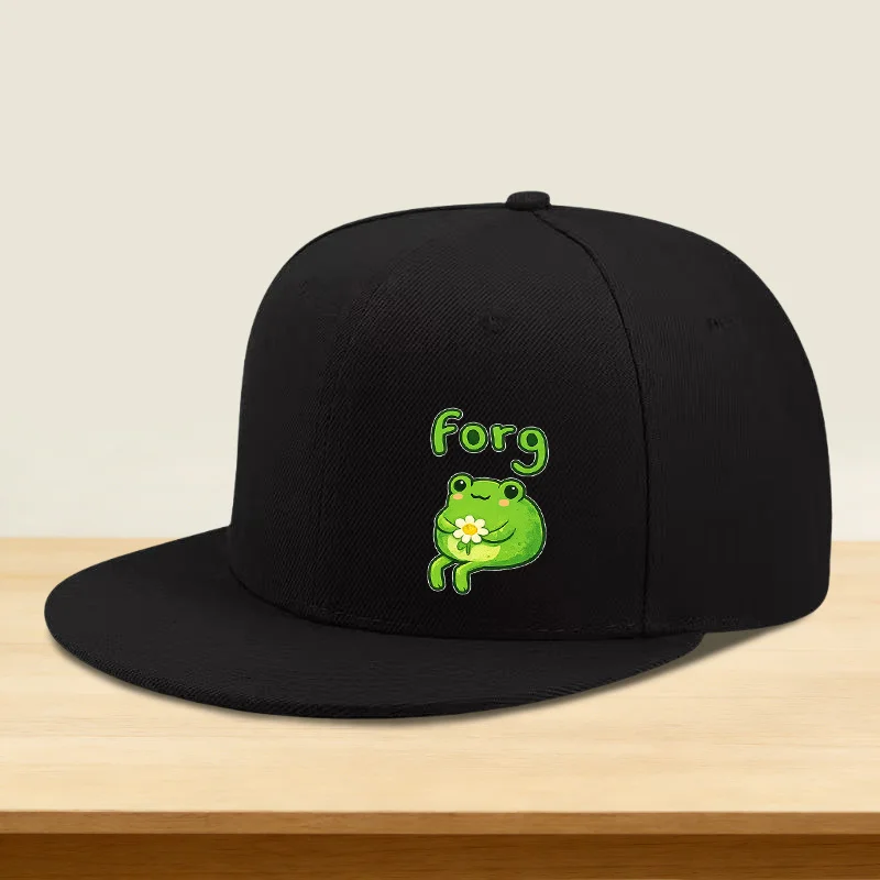1pc of Hip-hop Hat Featuring a Forg Cute Frog Print Pattern, a Flat-brim High-top Hat for Men and Women in an Outdoor Sports Sty