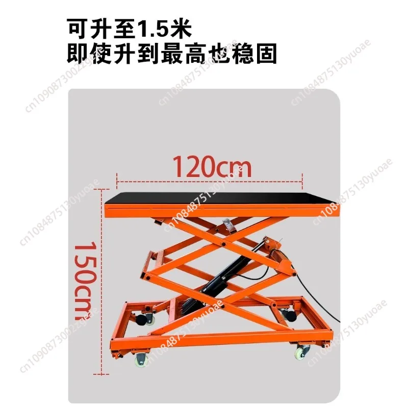 Small electric lift horse stool folding mobile hydraulic lift scissor type working platform interior decoration push cart