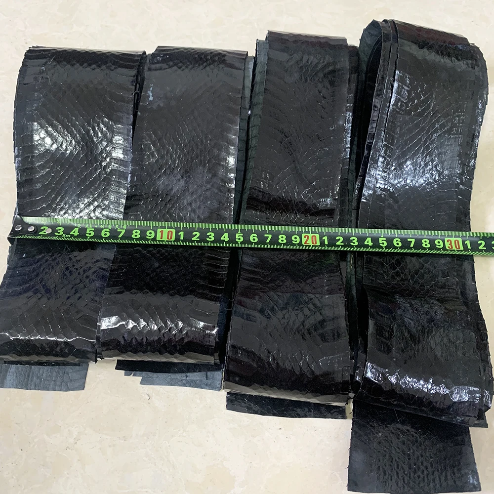 Green printing pattern Natural Leather Snake Skin for Phone Case, Leather Bag, Shoe Belt DIY, Handmade Leather Material