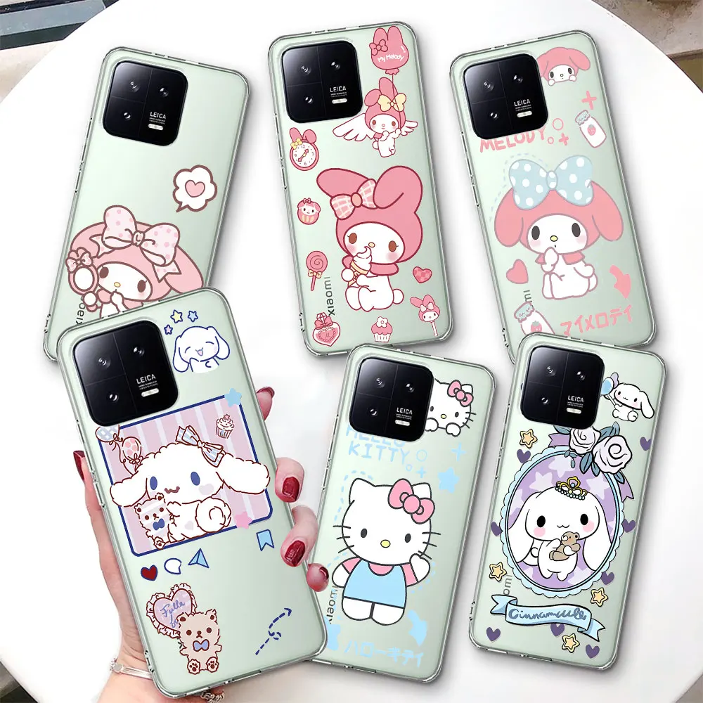 

Чехол Hello Kitty Sanrio Kuromi для Xiaomi Mi 15 Ultra 14 11 Lite 5G NE 14T 13 15T 10T Pro 12 Lite 12T 10, прозрачный чехол из ТПУ для телефона