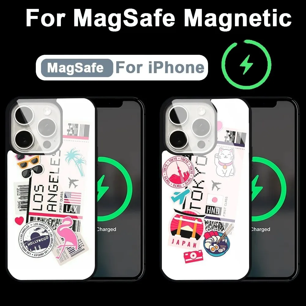 Street Fashion Stickers Phone Case Alex Mirror For Magsafe Wireless Charging Caver For IPhone 13 14 15 Pro Max 11 12 Mini