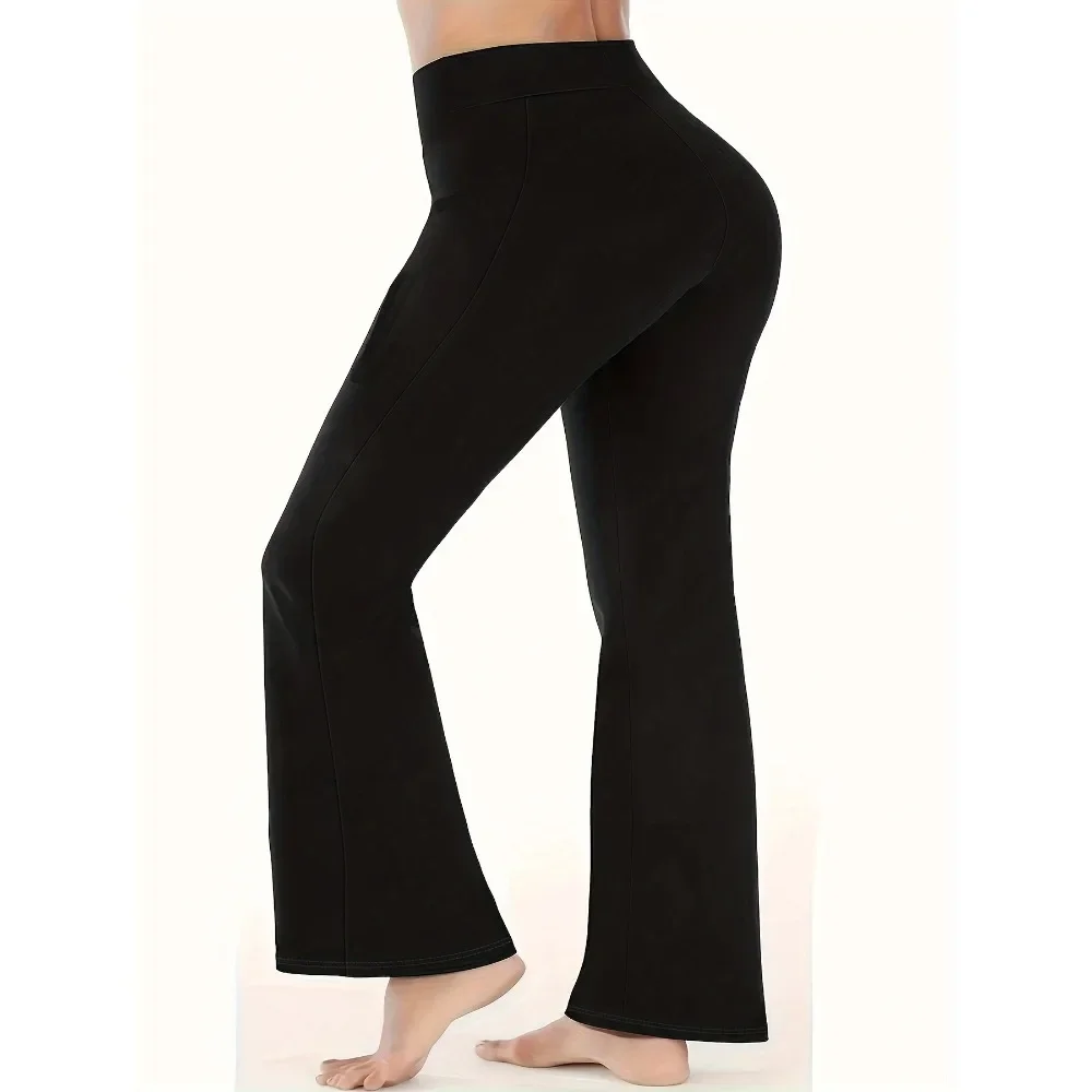 

Plus Size 1XL-5XL Women's Elastic Waist High Waisted Pants Loose Casual Women's High-Waisted Solid Slacks Pants