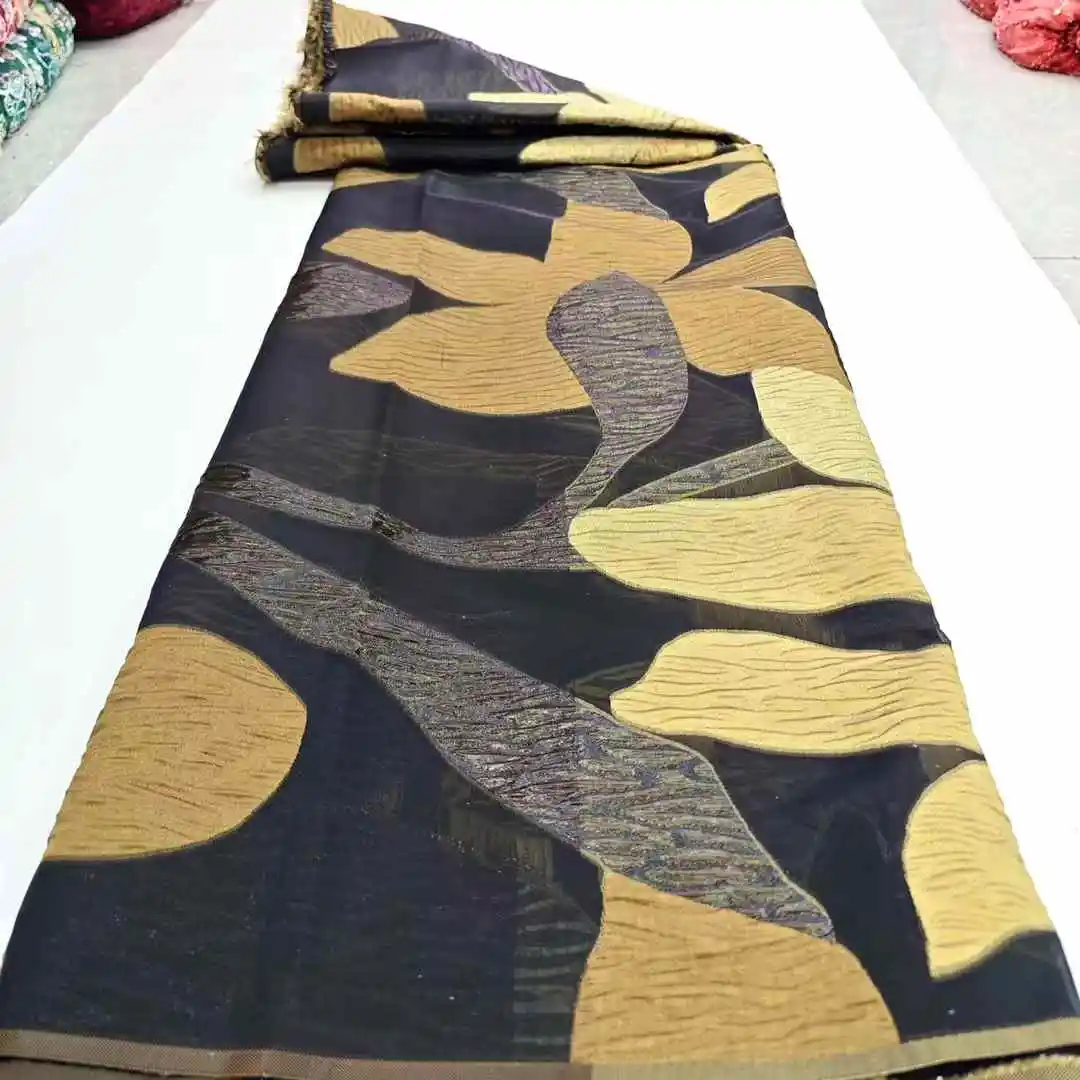 Жаккардовая ткань, кружевная африканская парча, кружевная ткань, нигерийское высокое качество, роскошные шитье, вечерние платья для женщин, 5 ярдов