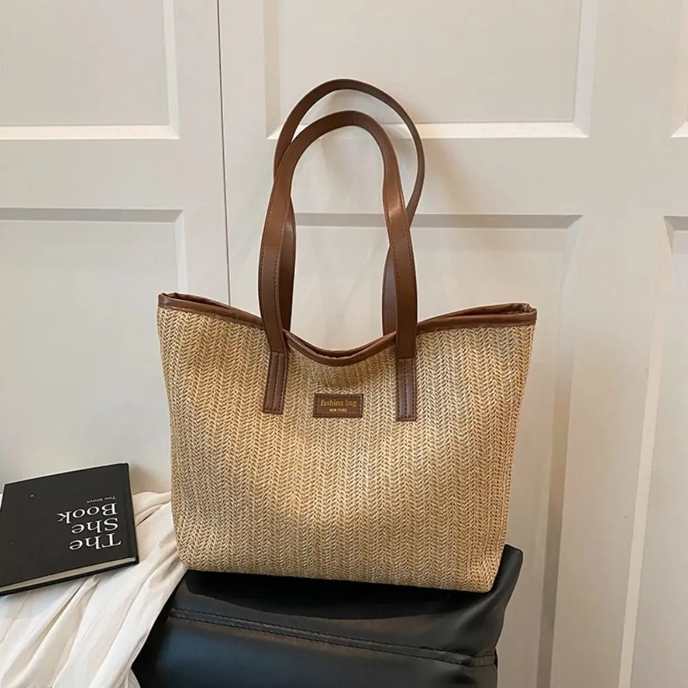

New Summer Weave Straw Bag Leisure Casual Straw Shoulder Bag Boho Beach Tote Bag for Ladies/Girls