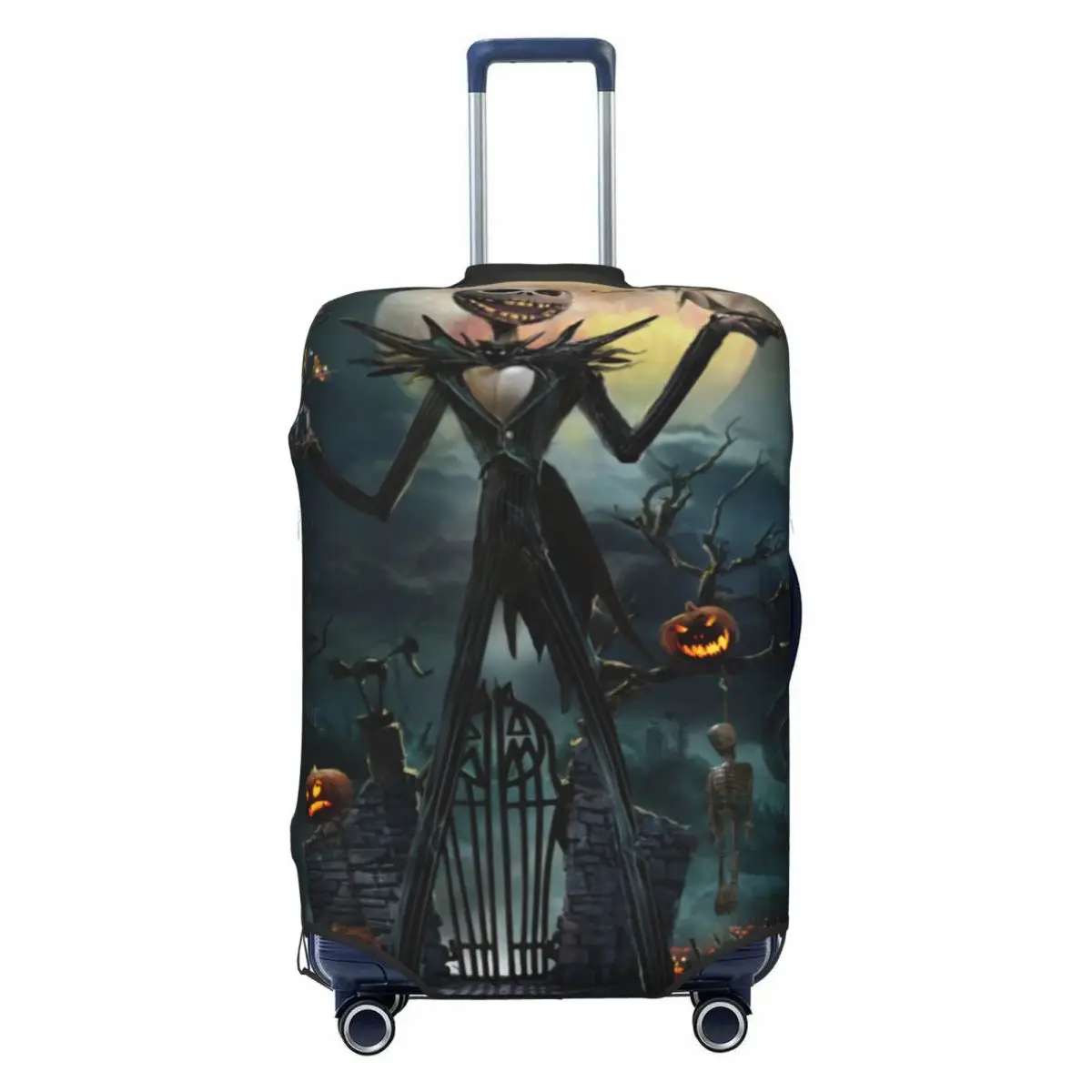 

Skellingtons Christmas Nightmare Skull Travel Luggage Cover Dust Proof Skeleton Horror Suitcase Cover Protector Fit 18-32 Inch