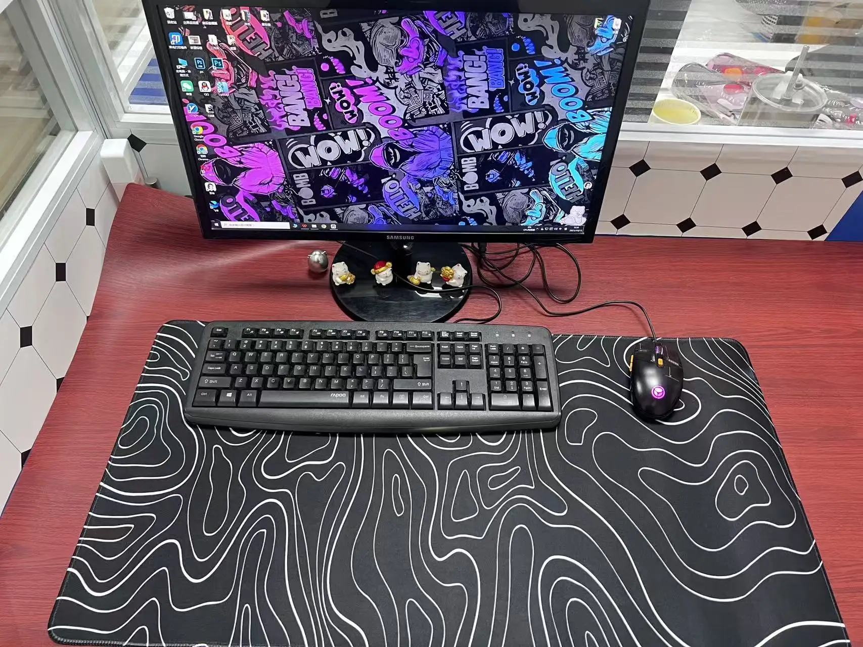 

Коврик для мыши, большой противоскользящий резиновый игровой коврик для мыши, прочный настольный коврик с толстым швом, подходит для офиса и игр