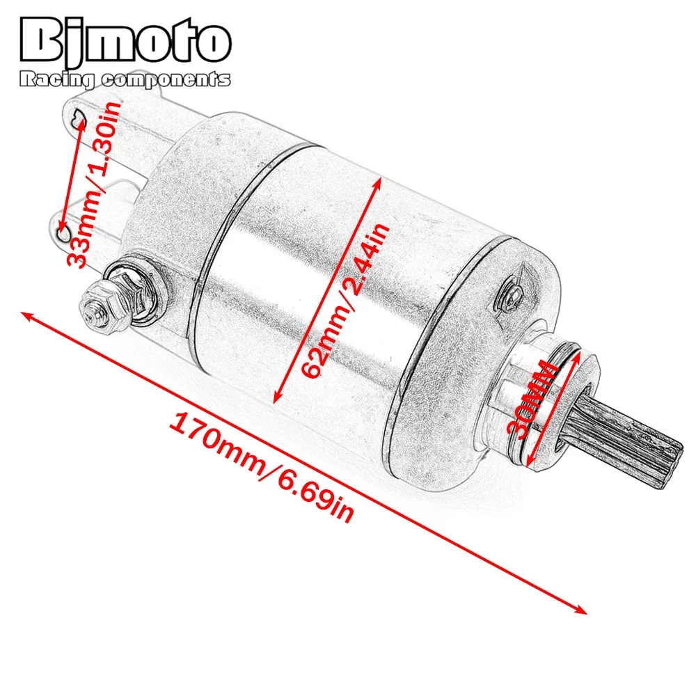 Engine Starter Motor For Yamaha FZ6-S FZ6-SS FZ6-SA FZ6-SAHG FZ6 FAZER S2 ABS 5EB-81890-00