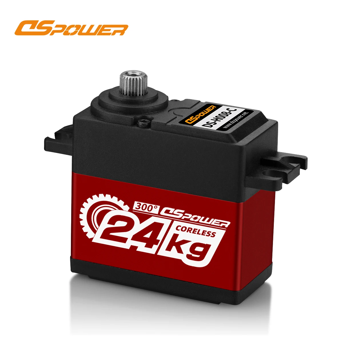 DSpower 24KG coreless Servo Metal Gear Waterproof Servos high speed large torque for 1/8 1/10 SCX10 D90 TRX  REDCAT RC Car 300°