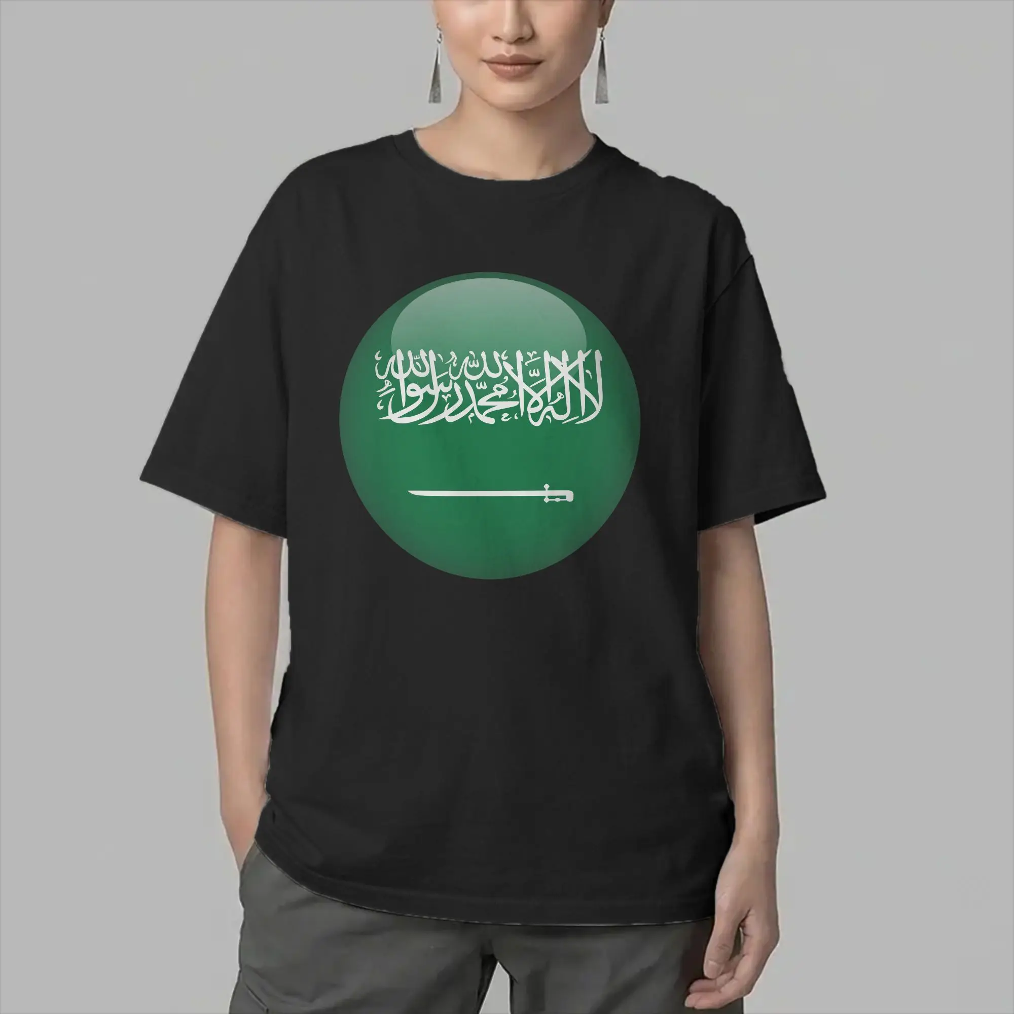 Saudi Arabia Flag T Shirt for Men Cotton Vintage T-Shirts Crewneck Saudi National Day Tee Shirt Short Sleeve Clothing Plus Size