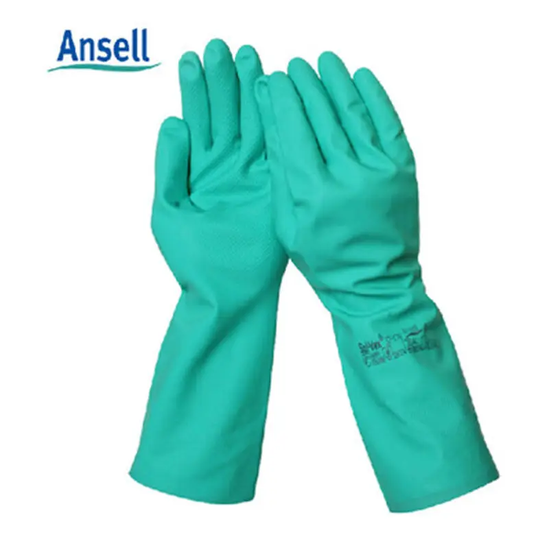 Ansell-Gants imperméables coordonnants pour laboratoire industriel, résistants aux produits chimiques, mitaines de travail, caoutchouc NitCarter, acide, degré alcalin, 12