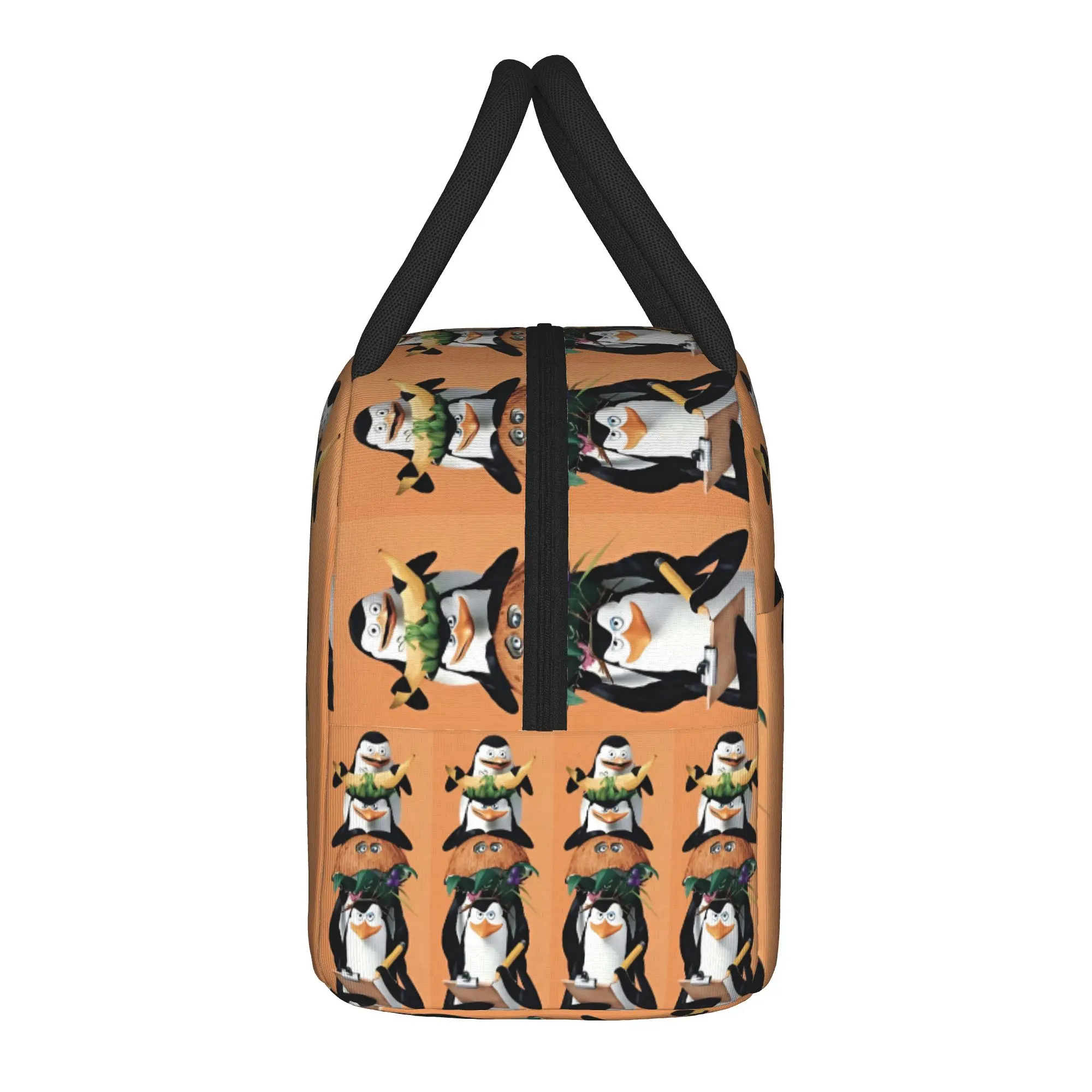Madagascar American Animated Film Lunch Bag  Fashion Lunch Box Office Portable Tote Food Bags For Child Oxford Print Cooler Bag