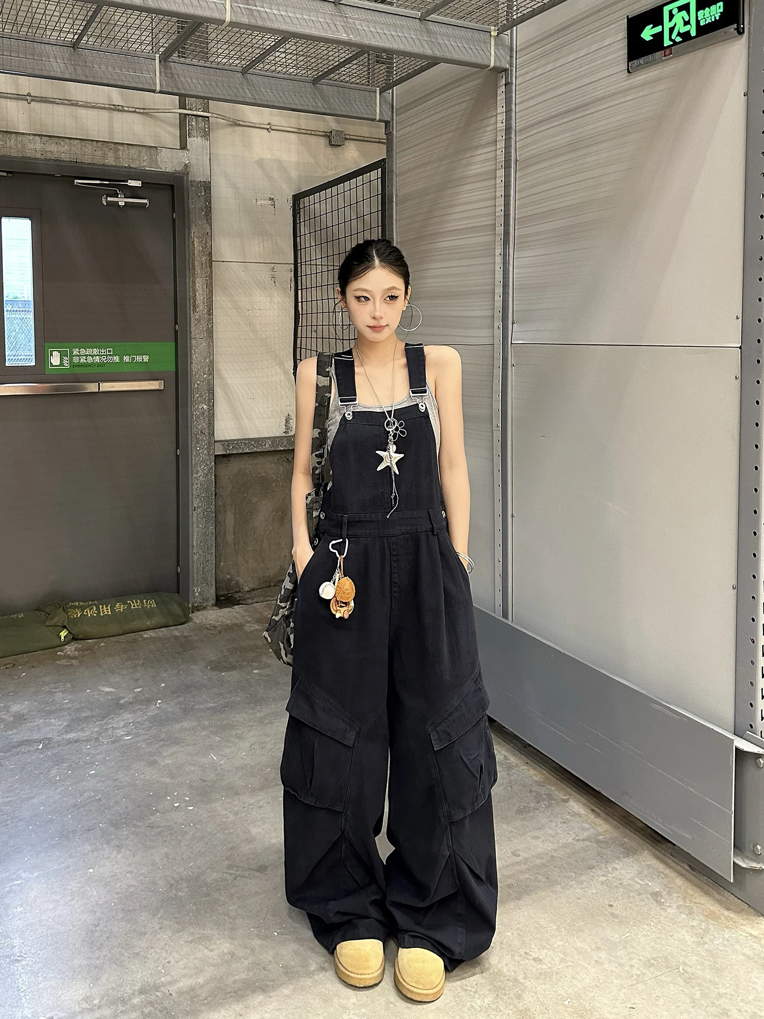 Pantalones de trabajo Retro americanos para mujer, pantalones informales sueltos de gama alta, monos de pierna ancha a la moda, cómodos con cintura en L