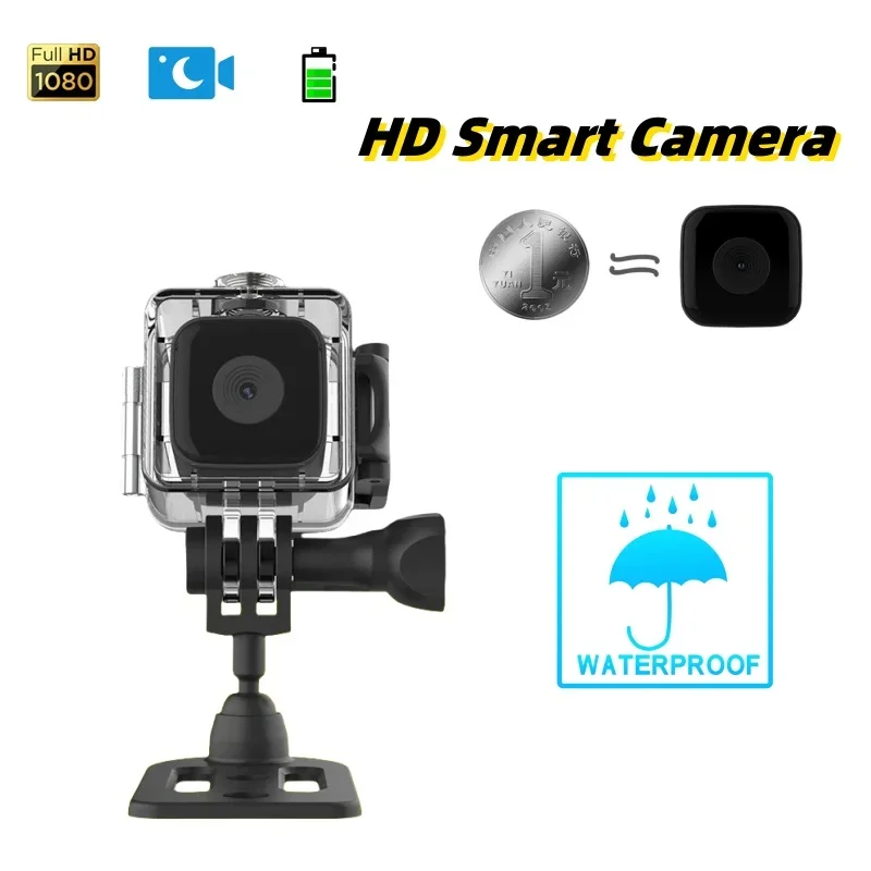 Portable 1080P HD Mini Camera Security Surveillance Outdoor Waterproof Sports Action Cam Night Vision Motion Detection Body Cam