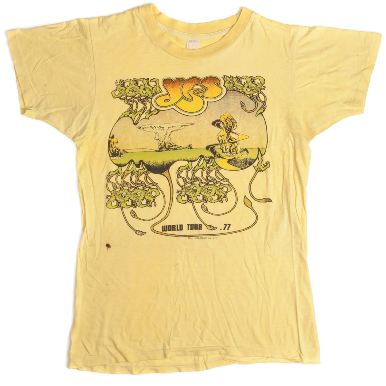 Yes band T-Shirt Cotton All Size Unisex Yellow Gift For Family