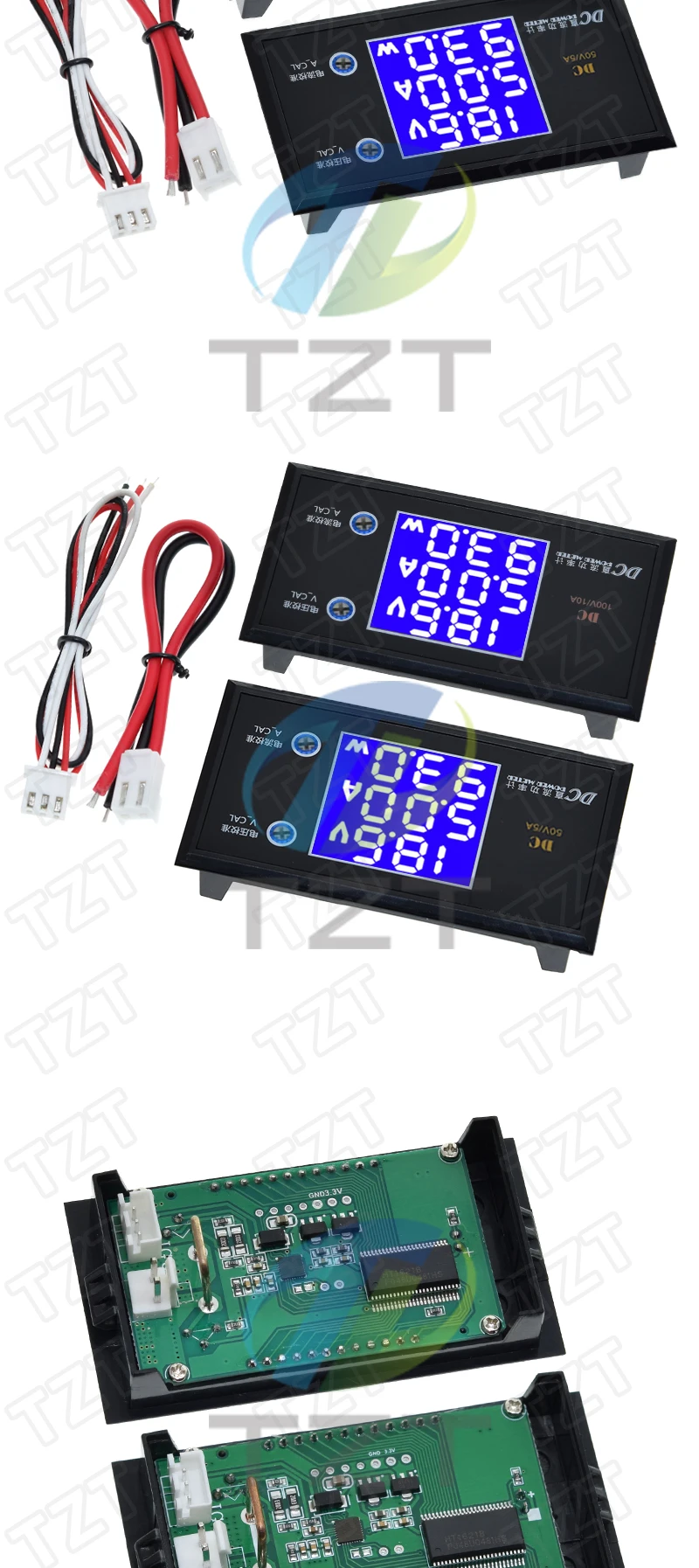 LCD Digital Voltmeter Amperemeter Wattmeter Spannungs-Strom-Leistungsmesser Volt-Detektor Tester Monitor DC 0 bis 100V 10A 1000W – Detail 6