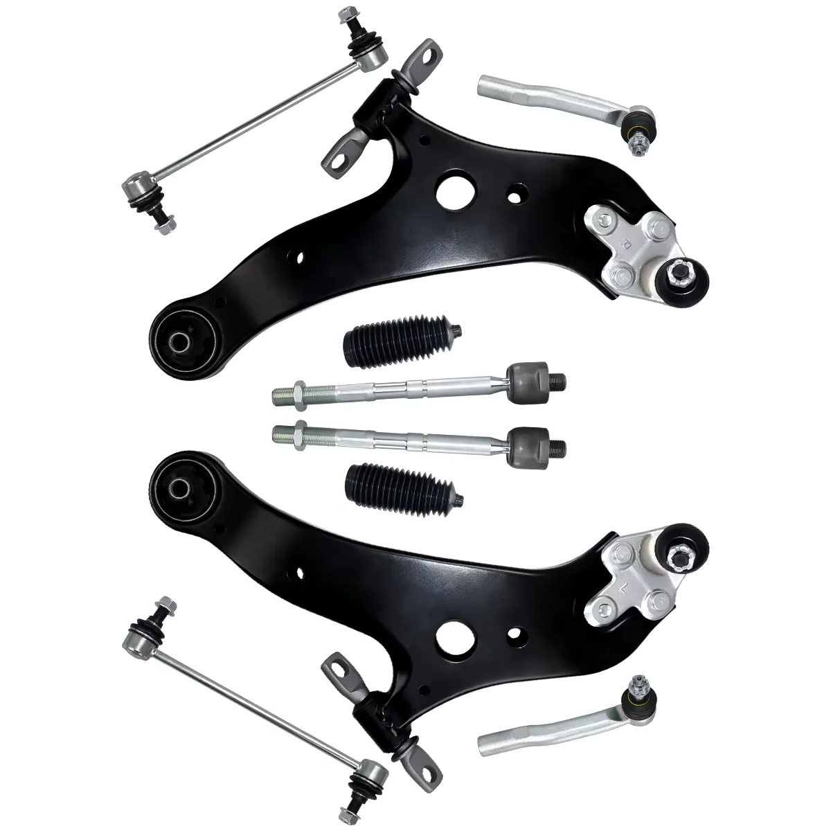 Svenubee 10pcs FrontControl Arm with Ball Joint Tie Rod for Toyota Highlander Lexus RX450h 2008 2009 2010 2011 2012 2013 - 2018