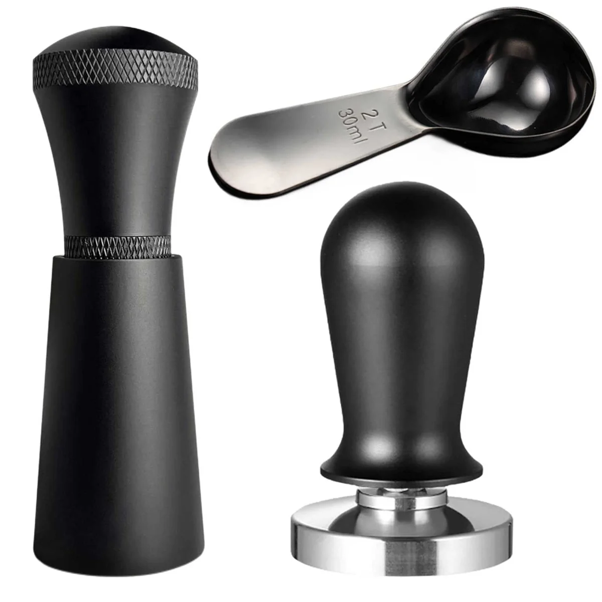 Espresso Dispensing Tool - 58mm 304 Stainless Steel Spring-Loaded Coffee Tamper with Flat Base for 58mm Portable Filters