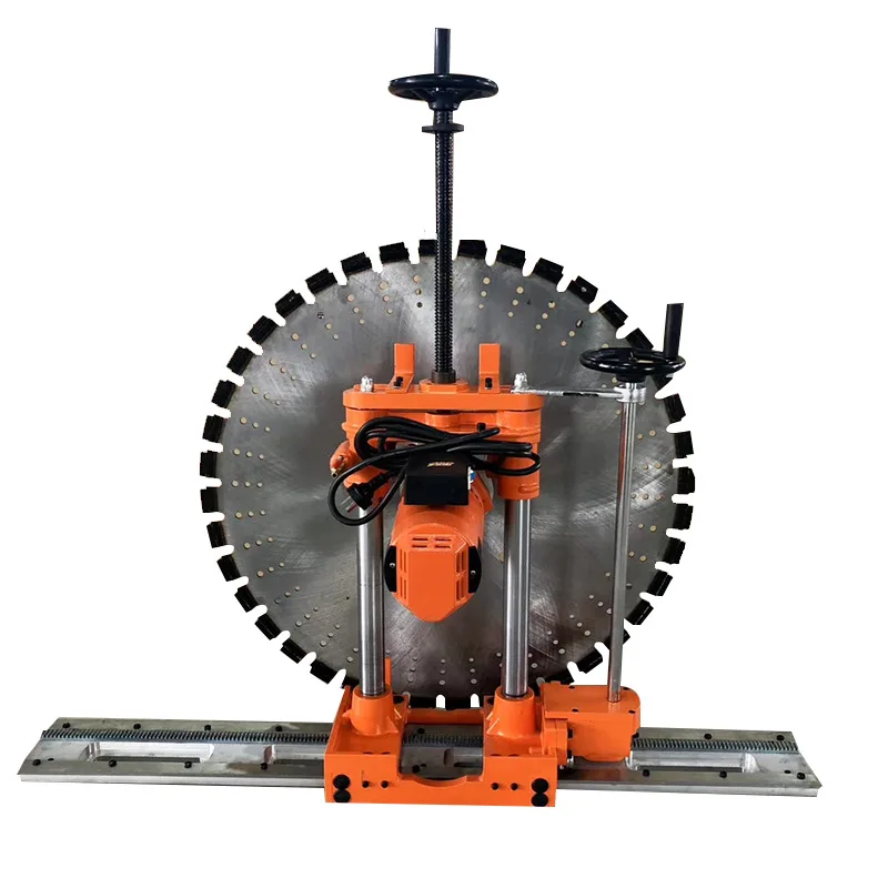 Automatic high-power track wall cutting machine, cutting staircase door openings reinforced concrete wall cutting machine