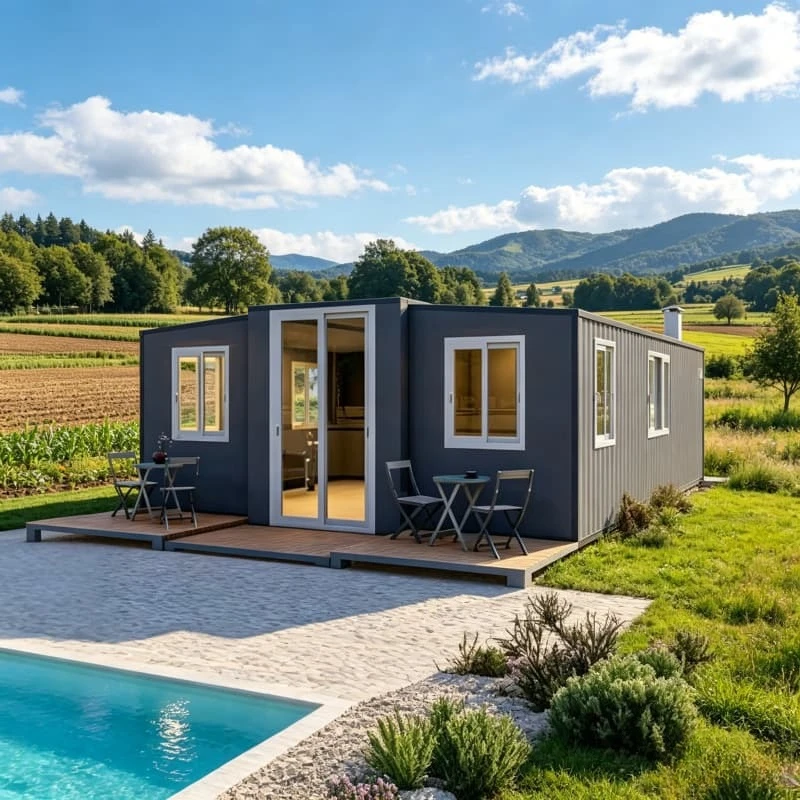 Expanding Container Homes 40ft Foldable Prefab Mobile House Modern Breathable Insulated Steel for Office Hotel Gym Customized