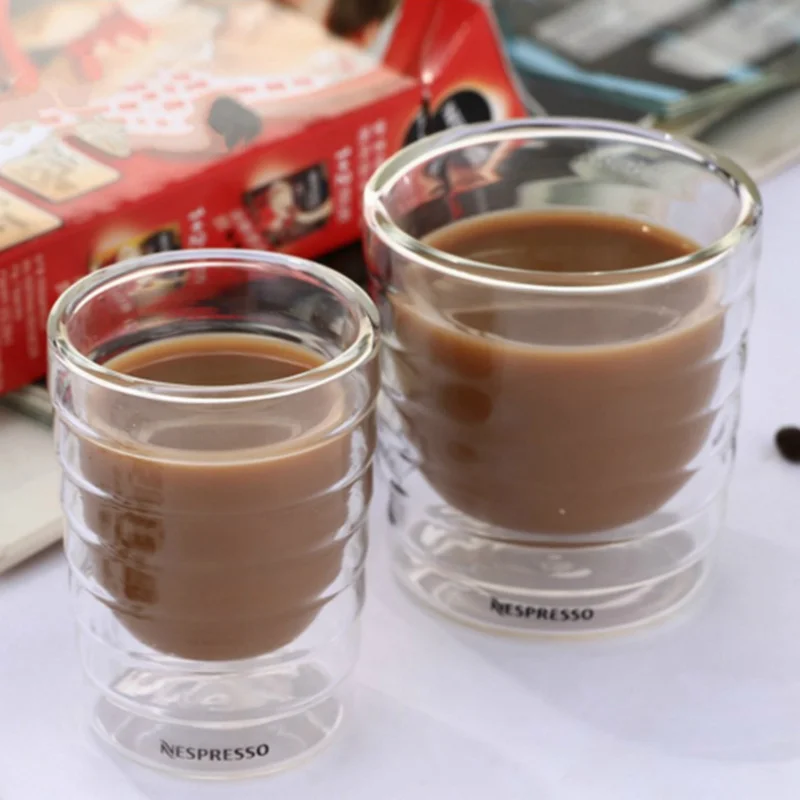 Espressotasse Thermoglas Tee Milchgetränk Gläser Caneca Handgeblasene doppelwandige Molkenprotein Canecas Nespresso Kaffeetasse