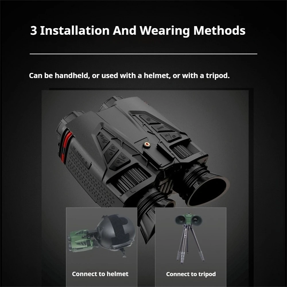 NVC800 Head-Mounted Infrared Night Vision Binoculars 4K UHD WIFI Digital Telescope Camera for Hunting Camping with 16X Zoom 48MP