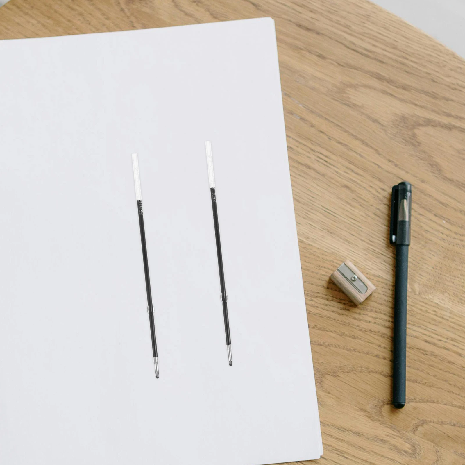 

100pcs Ballpoint Pen Refills Black Gel Ink Replacement Retractable Erasable Fine Tip Plastic Core Office Supplies