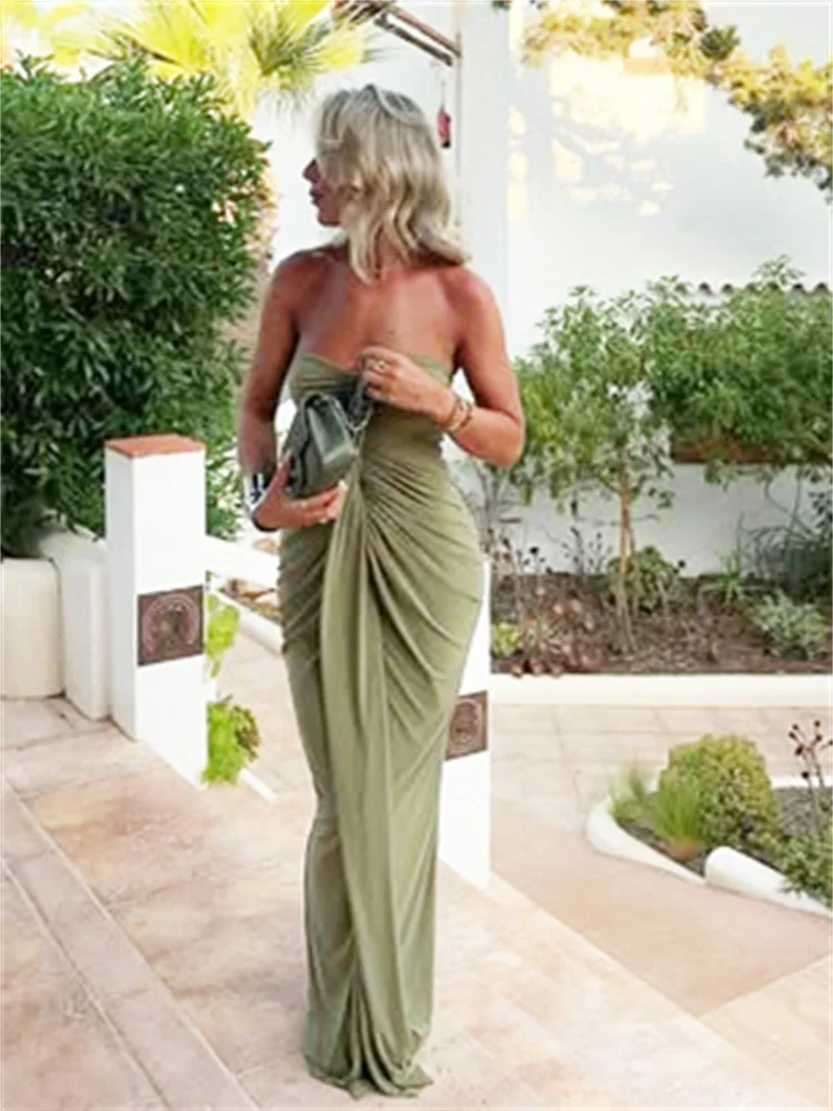 Cutenew Liebsten Bänder Frauen Maxi Kleid Elegante Concise Sexy Spaltung Backless Gerade Bodycon Mujer Geburtstag Party Vestidos