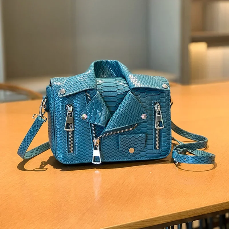 

Shoulder Bag Tote 2025 Trend Lapel Jacket Women's Bag Purse Fashion Rivets Zipper Female Crossbody Bag Luxury Handbag