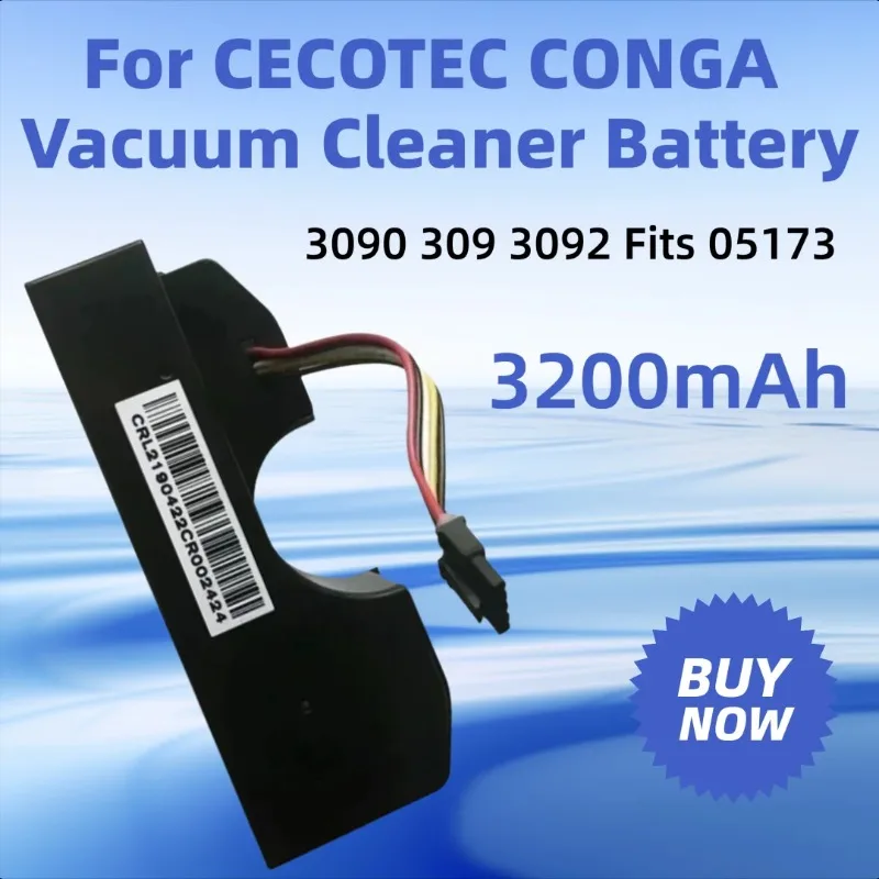 

14.4V 3200mAh for CECOTEC CONGA 3090 309 3092 Fits 05173 Vacuum Cleaner Battery