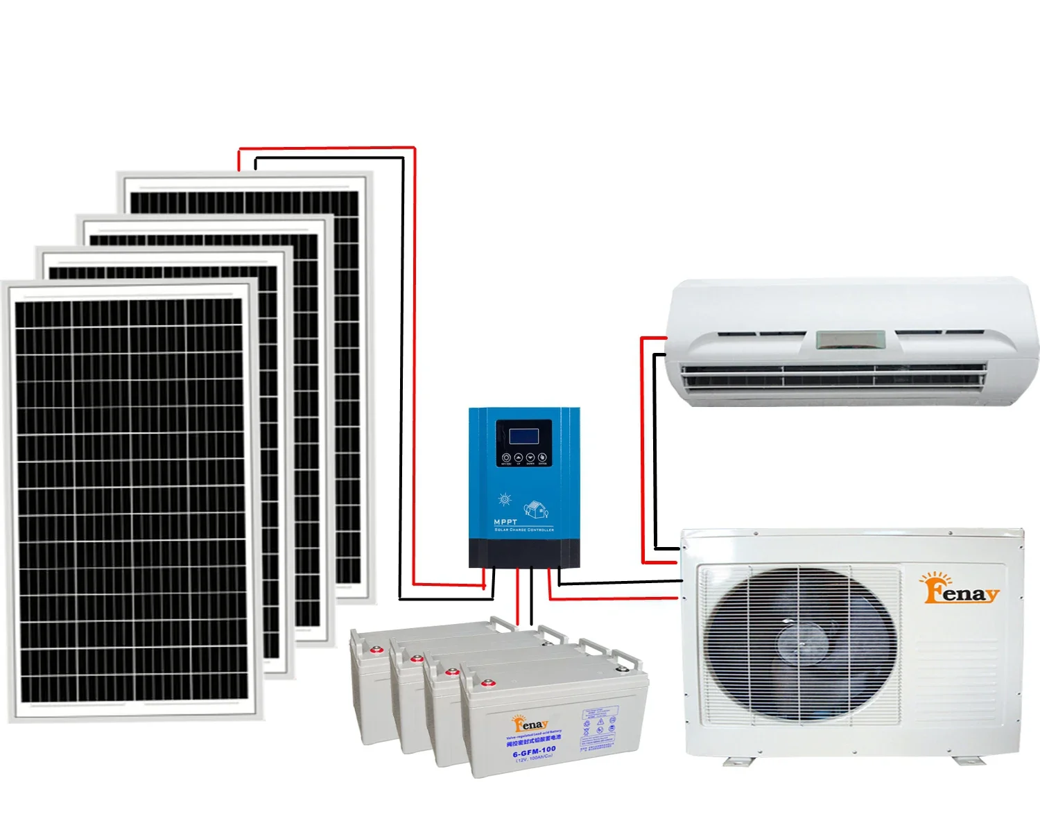 100% off grid solar air conditioning in split wall mounted air conditioners 12000Btu 18000Btu 24000Btu