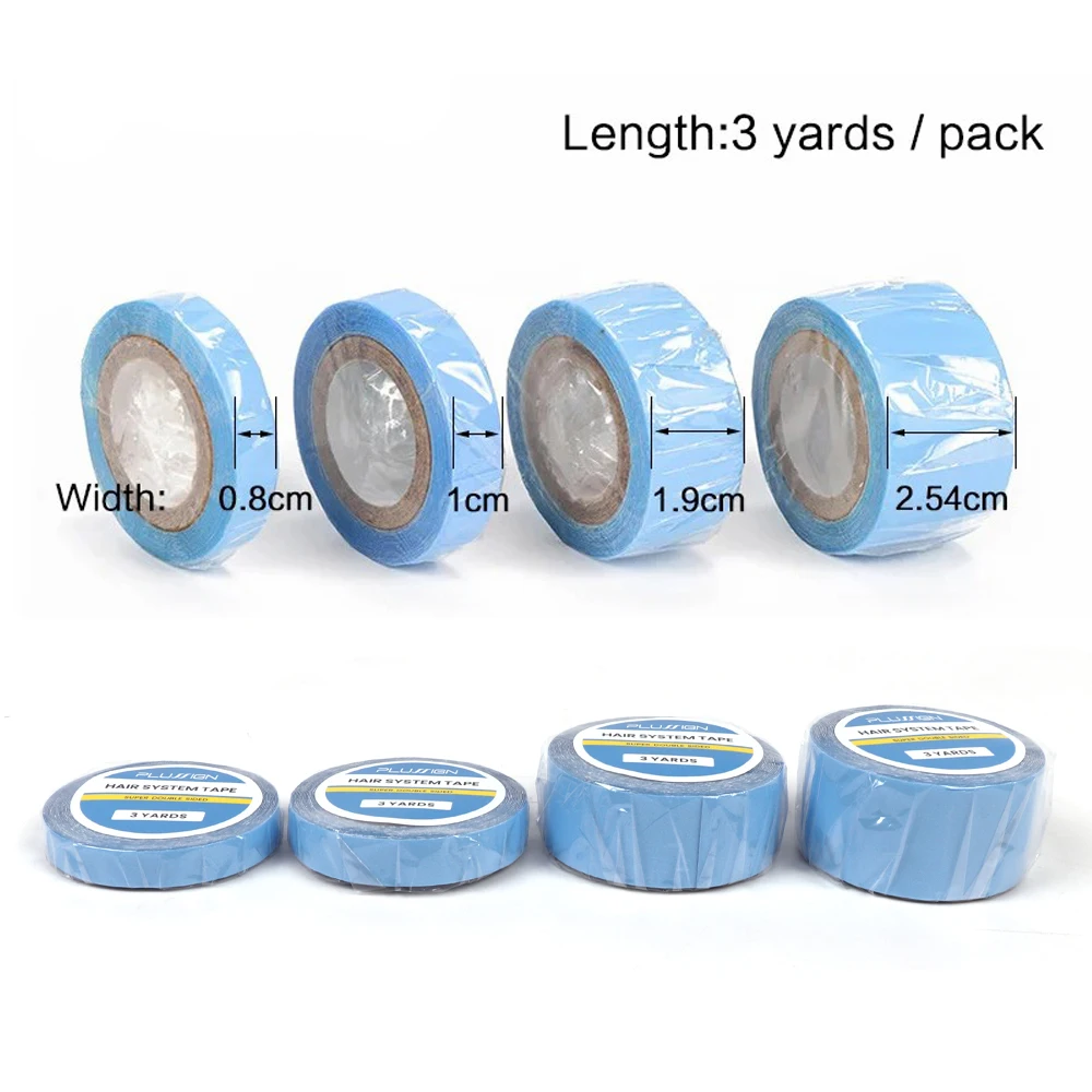 Hair SystemsTape For Lace Front Blue Double Sided Wig Tape For Hair Extensions 0.8Cm Width Adhesive Tape Wig Styling Tools