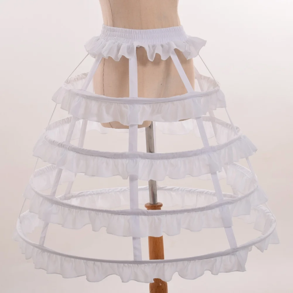 4 Ring Victorian Gothic Lolita Tulang Ikan Petticoat Memetiknya