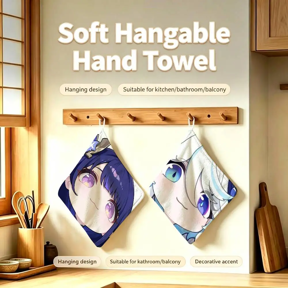 Genshin Impact Cute Q Version Mavuika Polyester Hanging Kitchen Hand Towel Durable Wear Resistant  Versatile Use Throughout Home