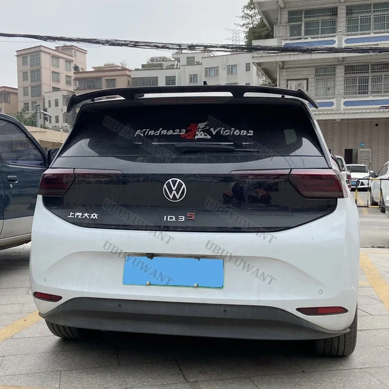 For Volkswagen VW iD3 iD4 iD5 iD6 UNPAINTED/GLOSSY BLACK/CARBON COLOR 2019 2020 2021 - 2024 Rear Roof Spoiler Lip Wings