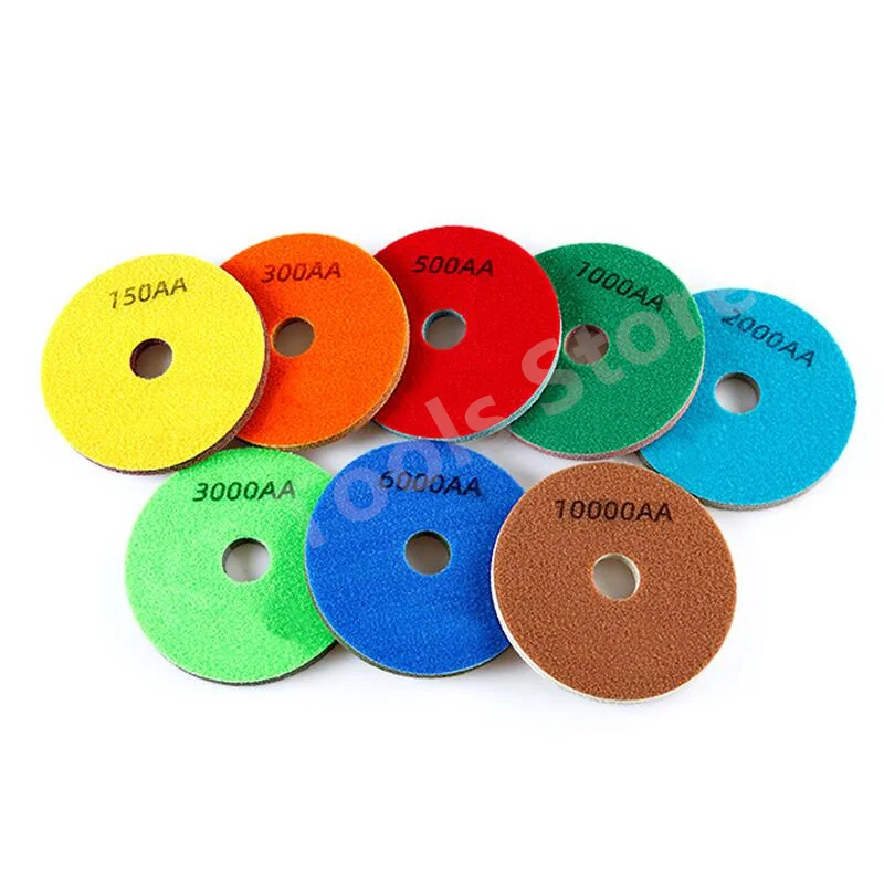 Imagem -05 - Almofadas de Polimento de Esponja de Diamante Moagem Lustro Disco de Lixa Granito Mármore Pedra Artificial Ferramentas de Limpeza Pcs Conjunto