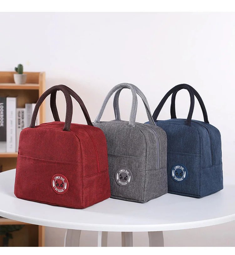 New Japanese solid color versatile cation fresh-keeping ice bag bento thermal insulation bag student lunch box bag portable ther