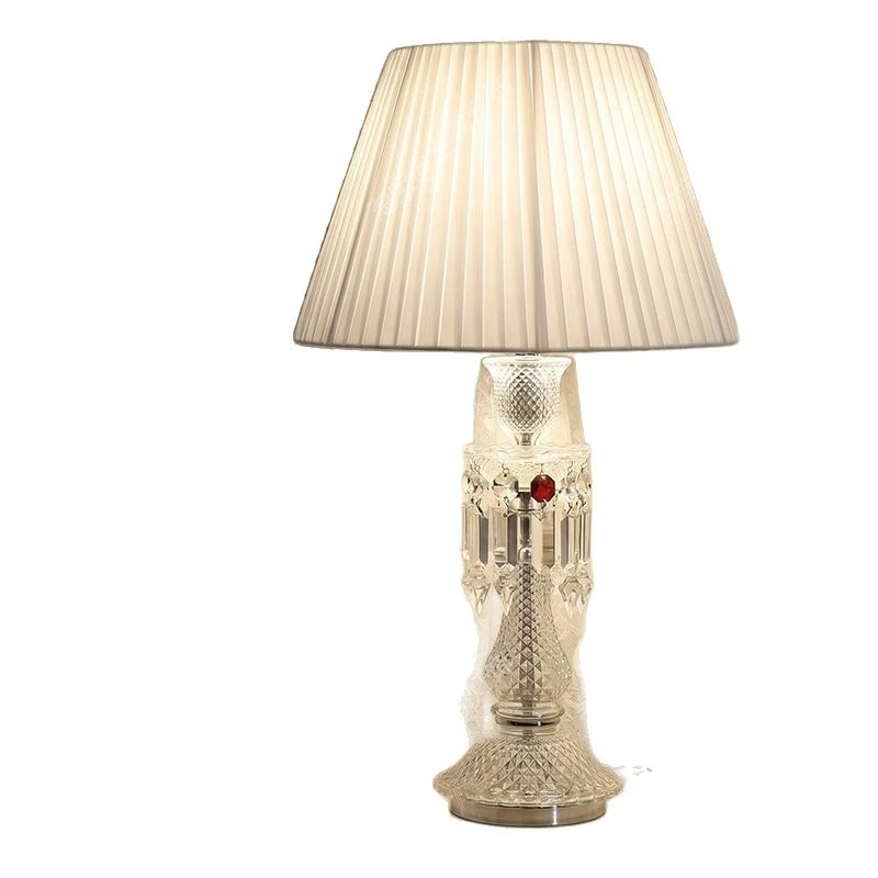 French light luxury crystal table lamp American retro bedroom study table lamp light luxury villa clothing store art candle lamp