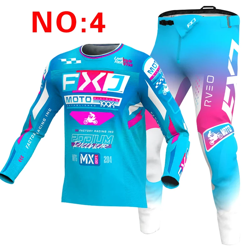 FXJ enduro motocross gear set mx jersey pants motorbike clothing mtb carracing suit Off Road equipment Customized Name Number - Image 6