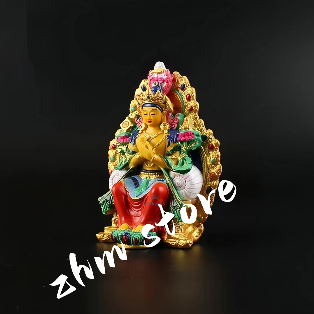 Opening The Light Maitreya Buddha Figurine Car Furnishing Articles Hand Painted Auspicious Bodhisattva Maitreya Crafts Decor