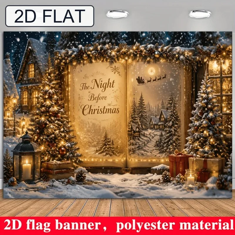 VIKAMA Cozy Christmas Living Room Tapestry, Winter Tree Fireplace Gifts, Xmas Wall Hanging Decor for Bedroom Dorm Party