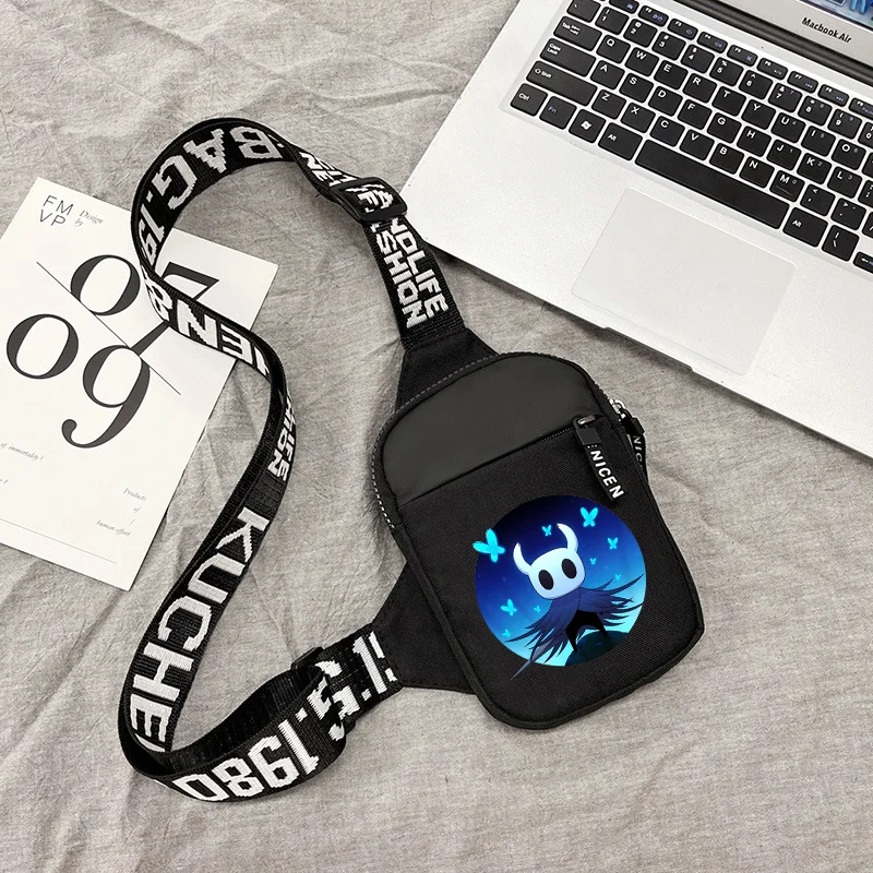 Hollow Knight Shoulder Bag Sports Casual Lightweight Mini Phone Bags Cartoon Game Figure Printed Men Crossbody Chest Pack Gift view 2