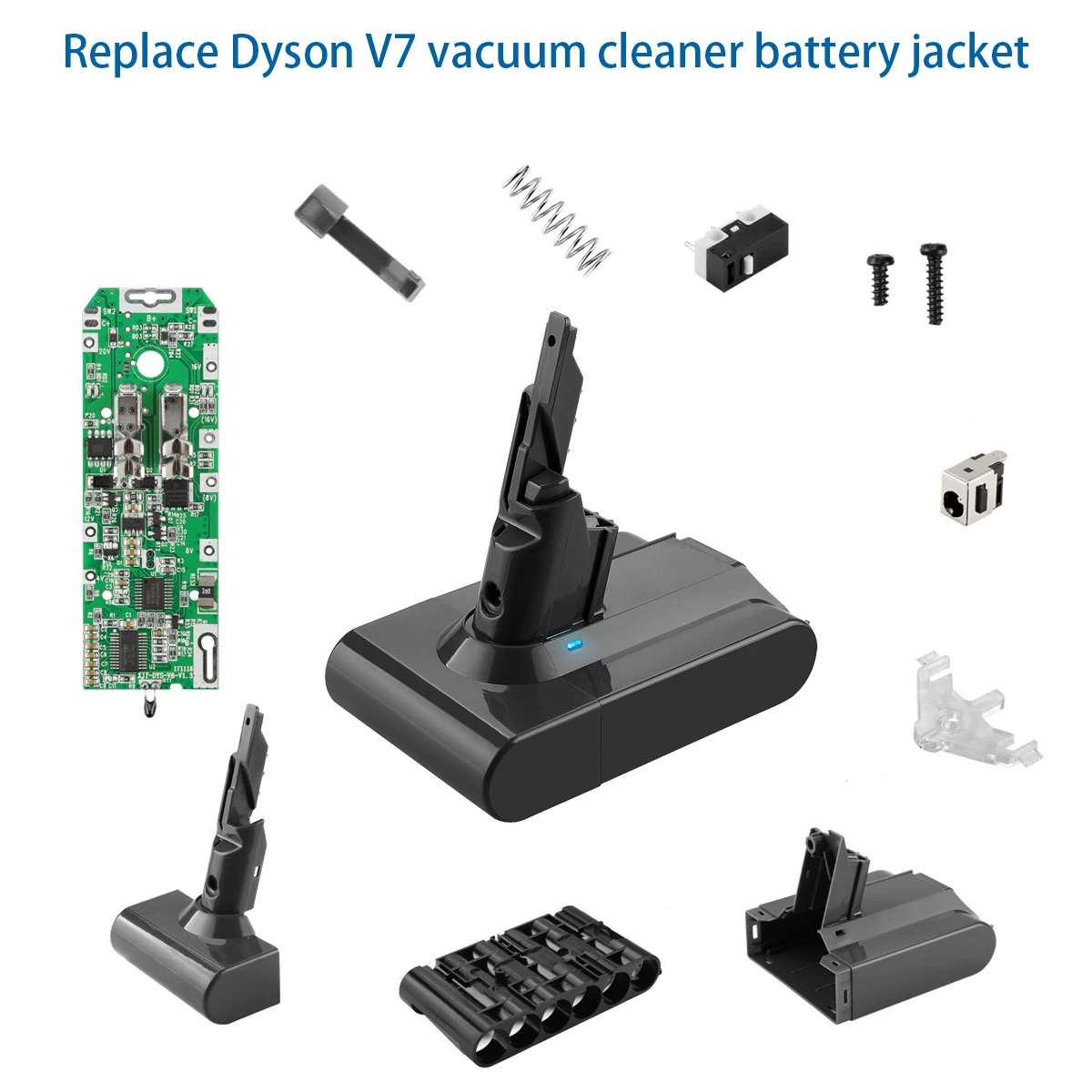 T2 V7 21.6V Vacuum Cleaner Lithium Battery Shell Casing PCB Charging Protection Circuit Board Battery Accessories For Dyson V7