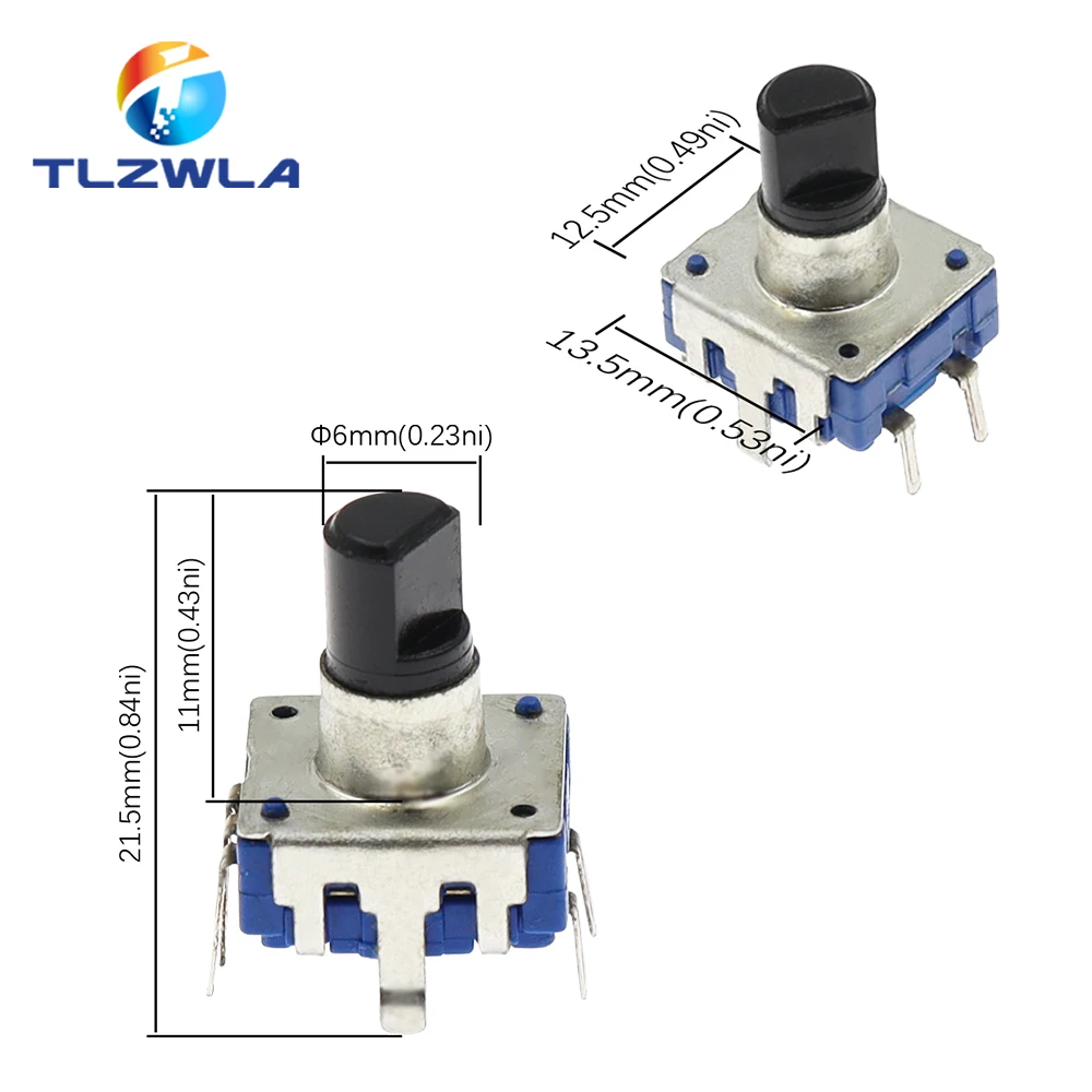 5PCS 360 Degree Rotary Encoder EC12 RE12 Audio Encoder Coding 5Pin 24 Position With Push Button Switch Handle Length 12.5MM