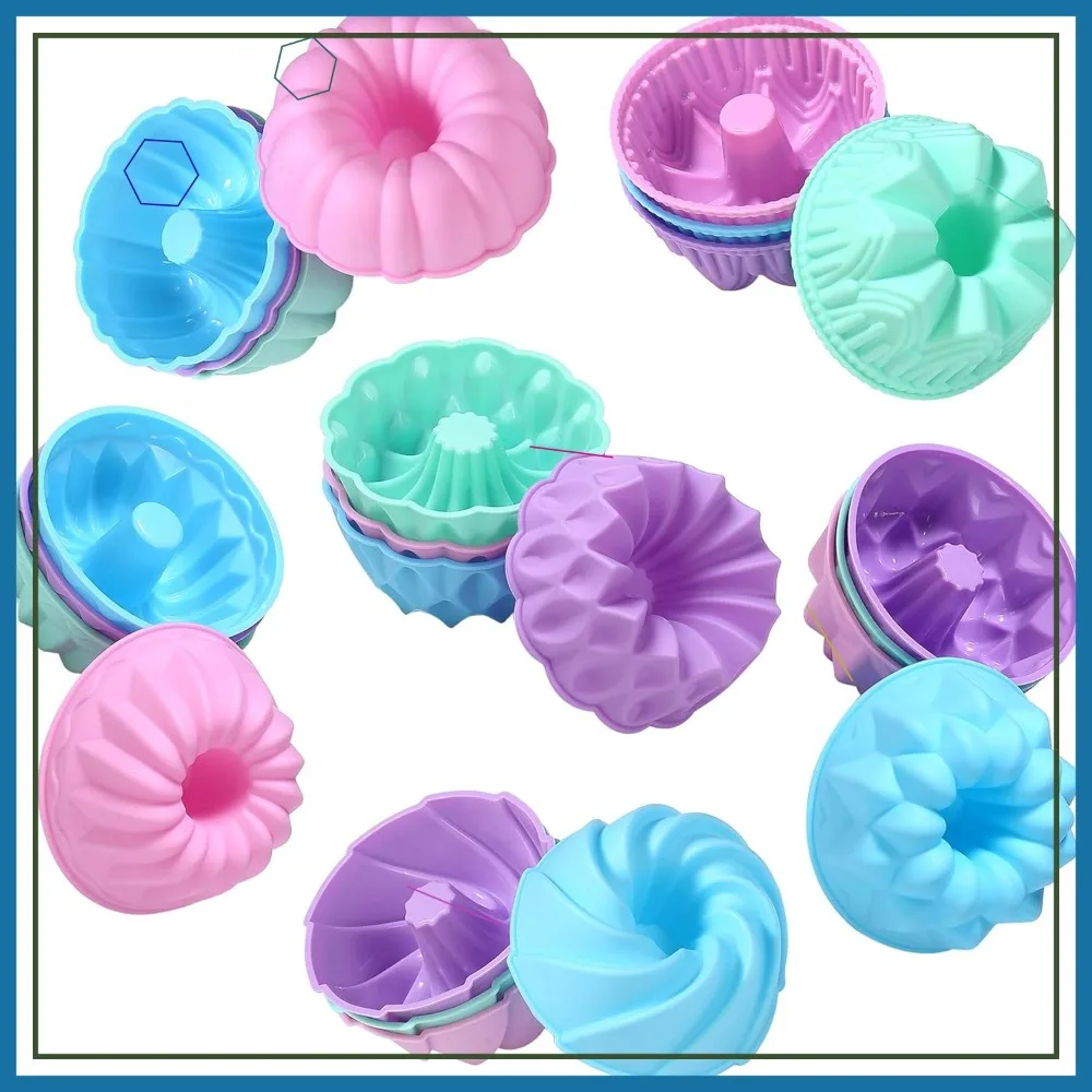 

24Pack Silicone Donut Molds, Nonstick 3-Inch Baking Cups for Oven, Microwave & Dishwasher