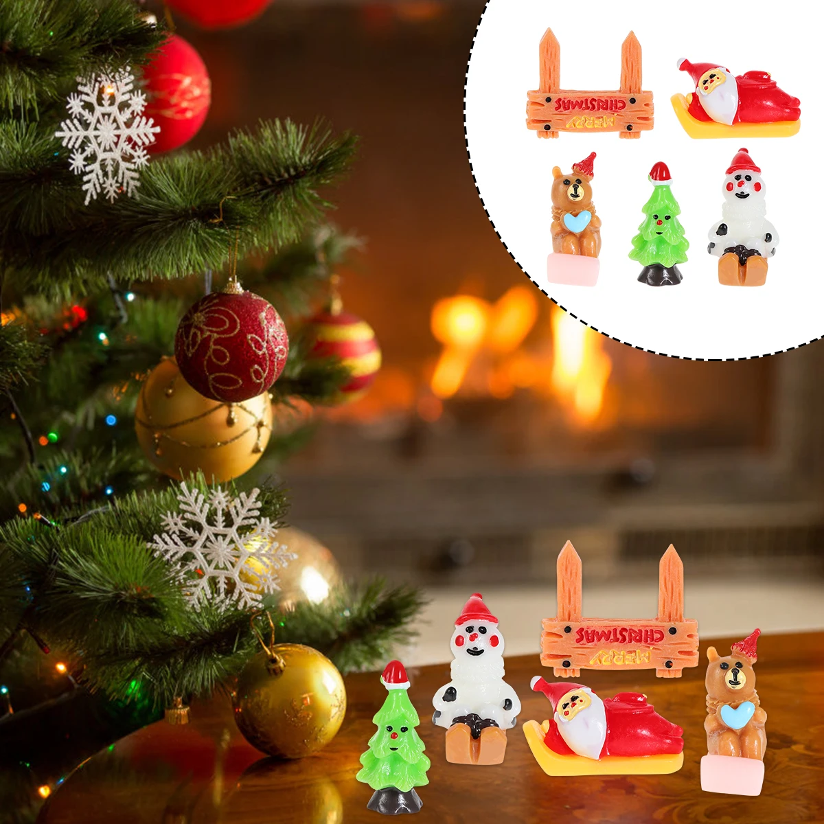 

Micro Landscape Ornament Christmas Elements Craft Miniatures Party Supplies Resin Decor