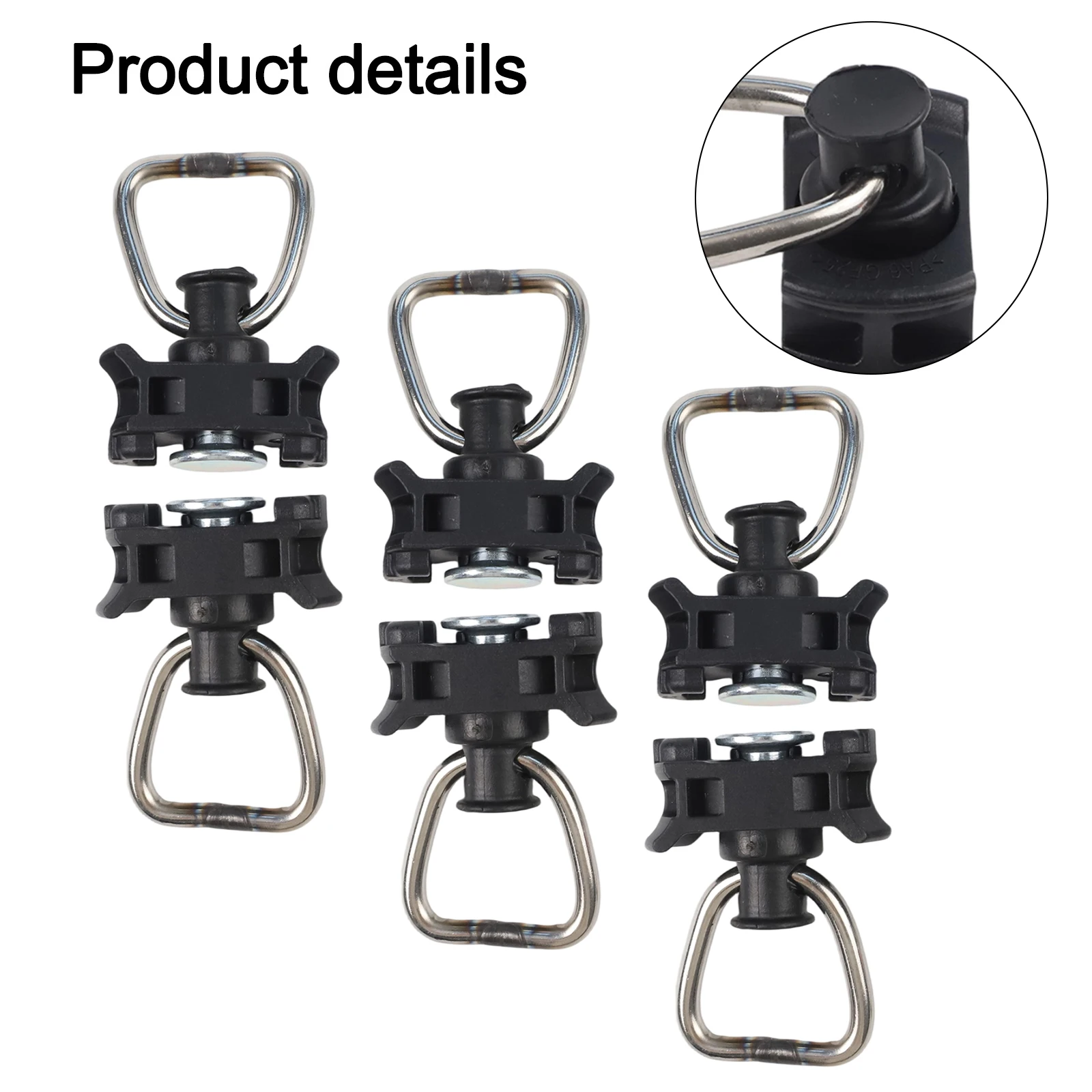 Truck Trailer Accessories Stainless Steel Track Lock Black Hook Professional Use Quick Assembly Mechanism 500 DaN Tensile Force